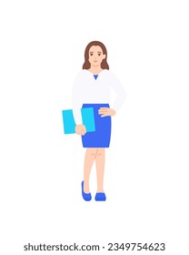 A confident woman. Full body clipart of career woman.