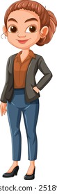 Confident woman standing in business casual outfit