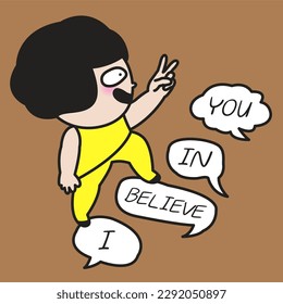 Confident Woman Walking On Speech Bubble Of People Opinion To Success Concept Card Character illustration