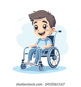 A confident woman in a wheelchair sits at a table with a coffee cup, vector illustration