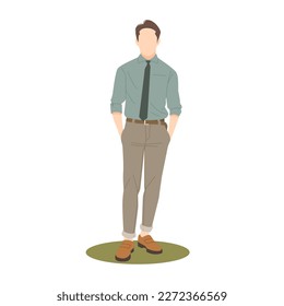 confident young businessman posing with casual outfits illustration