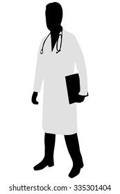 confident young doctor on white background