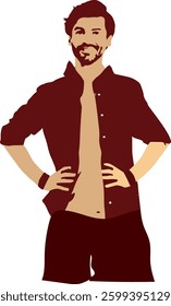 Confident Young Man Vector Illustration – Minimalist Silhouette Art.