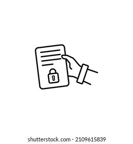 Confidential Agreement Icon. Business Document. Vector EPS 10. Isolated On White Background.
