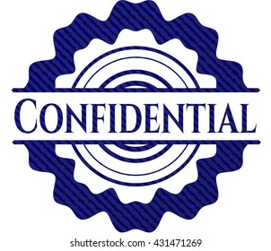 Insignia confidencial con textura jean