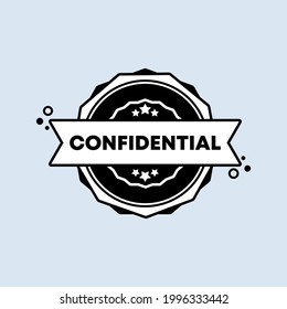 Insignia confidencial. Vector. Icono de sello confidencial. Logo de la insignia certificada. Plantilla de marca. Etiqueta, Pegatina, Iconos. EPS vectorial 10. Aislado en segundo plano