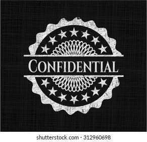 Confidential chalkboard emblem