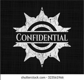 Confidential chalkboard emblem