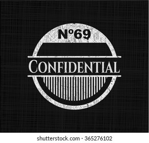 Confidential chalkboard emblem written on a blackboard