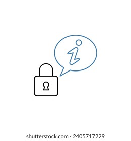 icono de línea de concepto confidencial. Ilustración de elemento simple. diseño de símbolos de esquema de concepto confidencial.
