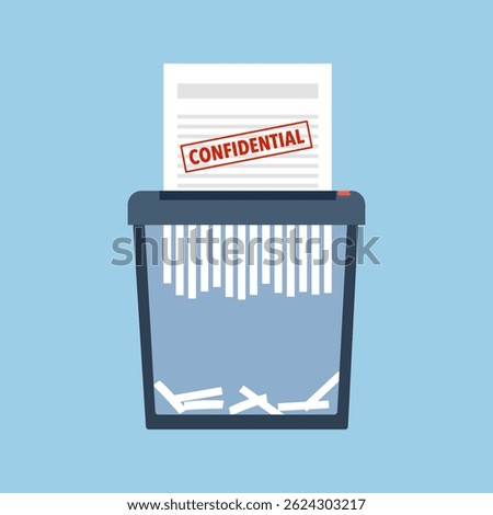 Confidential contract paper in shredder machine.