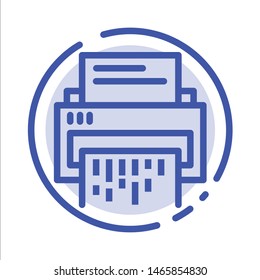 Confidential, Data, Delete, Document, File, Information, Shredder Blue Dotted Line Line Icon. Vector Icon Template background