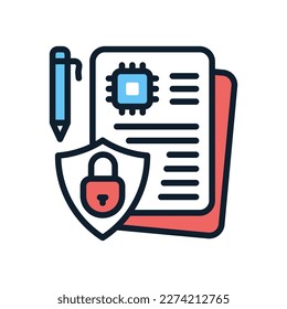 Icono de datos confidenciales en vector. Logotipo