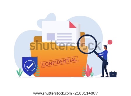 Confidential data protection concept. Personal data security, Protection idea an information vector illustration
