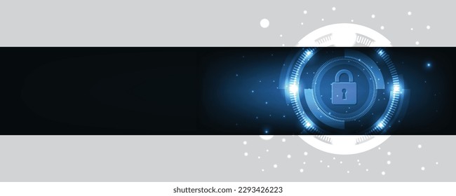 Confidential data protection. Cyber security and data protection banner. Internet security technology concept for business. Vector.