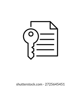 Documento Confidencial Desbloqueado Con Icono De Esquema De Clave