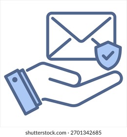 Vertrauliche E-Mail blaues Symbol, Vektorgrafik