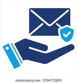 Correo electrónico confidencial Flat Blue Icon Style