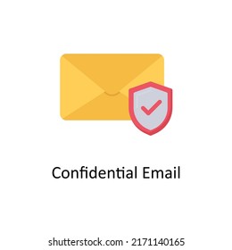 Confidential Email  Vector Flat Icon For Web Isolated On White Background EPS 10 File