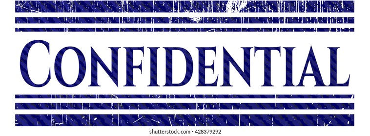emblema confidencial con textura jean