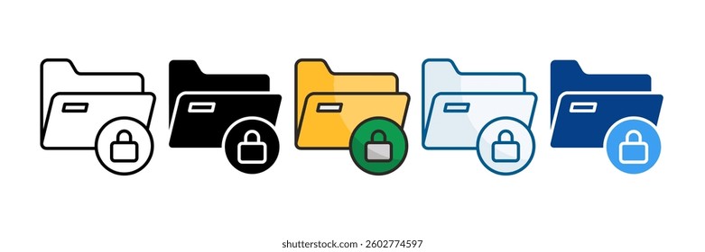 Confidential File Icon Set Multiple Style Collection