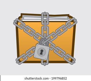 Confidential folder with files locked up. 