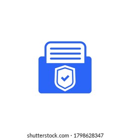 icono de carpeta confidencial en blanco