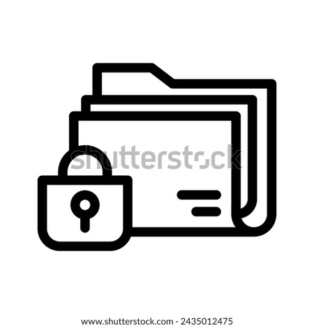 confidential folder line icon illustration vector graphic. Simple element illustration vector graphic, suitable for app, websites, and presentations isolated on white background