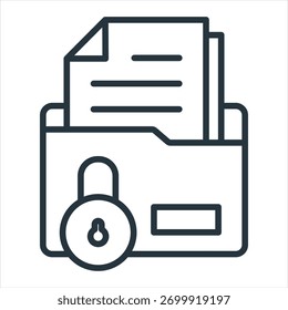 Ilustração do vetor de ícone de estrutura de tópicos de pasta confidencial