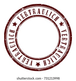 confidential (german) grunge stamp, vector illustration