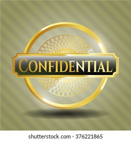 Confidential gold shiny badge