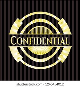 Confidential golden badge or emblem