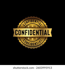 Confidential Golden Stamp Seal Vector Template