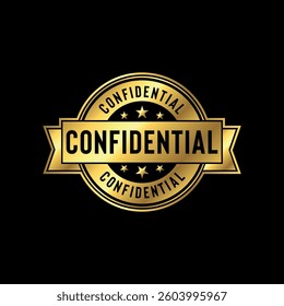 Confidential Golden Stamp Seal Vector Template