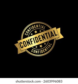 Confidential Golden Stamp Seal Vector Template