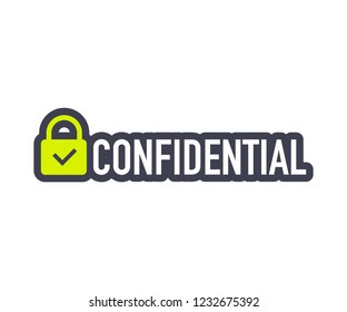Confidential green stamp vector, isolated on transparent background. Flat icon. Vector stock illustration.