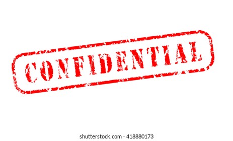 Confidential grunge rubber stamp on white, vector illustration