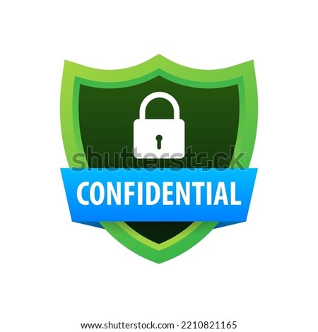 Confidential grunge vector icon. Badge or button for commerce website. Vector stock illustration.