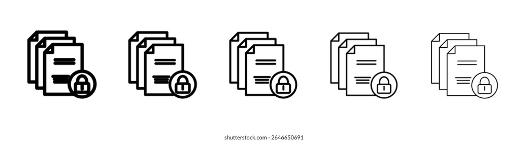 Confidential icon flat simple outline logo
