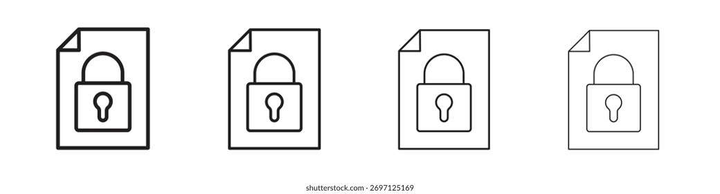 Diseño de línea de icono confidencial. conjunto de iconos de Vector de línea delgada.