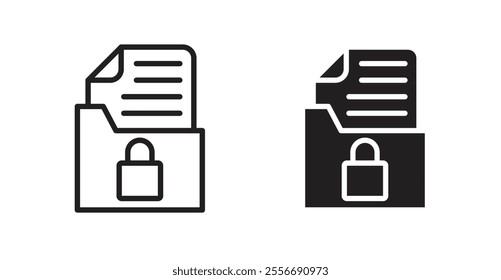 Confidential icon set in Thin line black color.