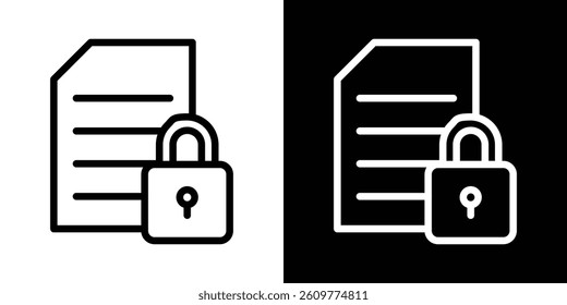 Confidential icons vector set in stroke line style