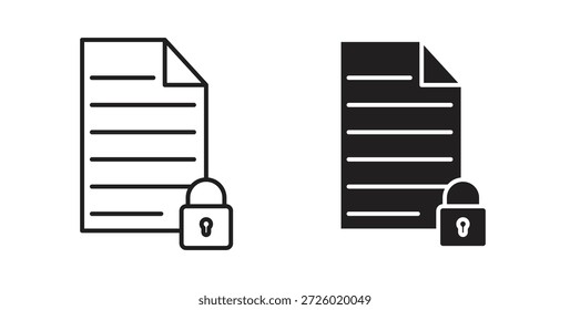 Símbolo de Vector de iconos confidenciales con trazo editable y versiones planas