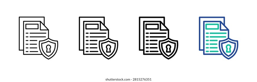 Confidential Information Icon Collection Different Style Outline