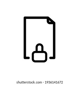 Confidential Information Icons. Black Flat Design. Vector Illustration. Secret locked document icon.
