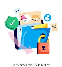 Confidential information illustration in flat design 