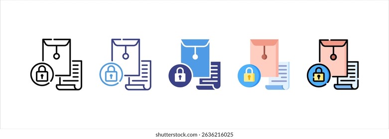 Confidential Information Multi Style Icon Set