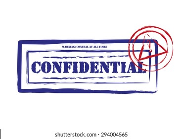 Confidential Ink Stamps Isolated. Editable Clip Art.