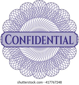 Confidential inside a money style rosette