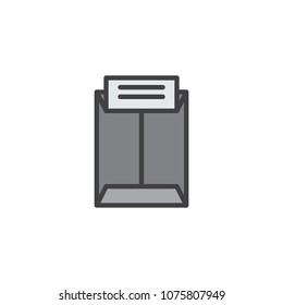 Confidential letter envelope filled outline icon, line vector sign, linear bicolor pictogram isolated on white. Report message symbol, logo illustration. Pixel perfect vector graphics